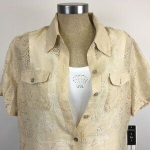 New Alfred Dunner Beach Theme Shirt & Tank Top Set Womens Size 8